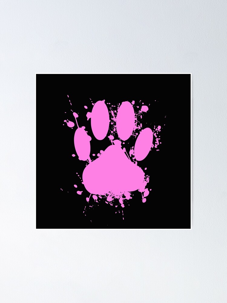 "Pink Paint Splatter Dog Paw Print" Poster for Sale by Almdrs | Redbubble