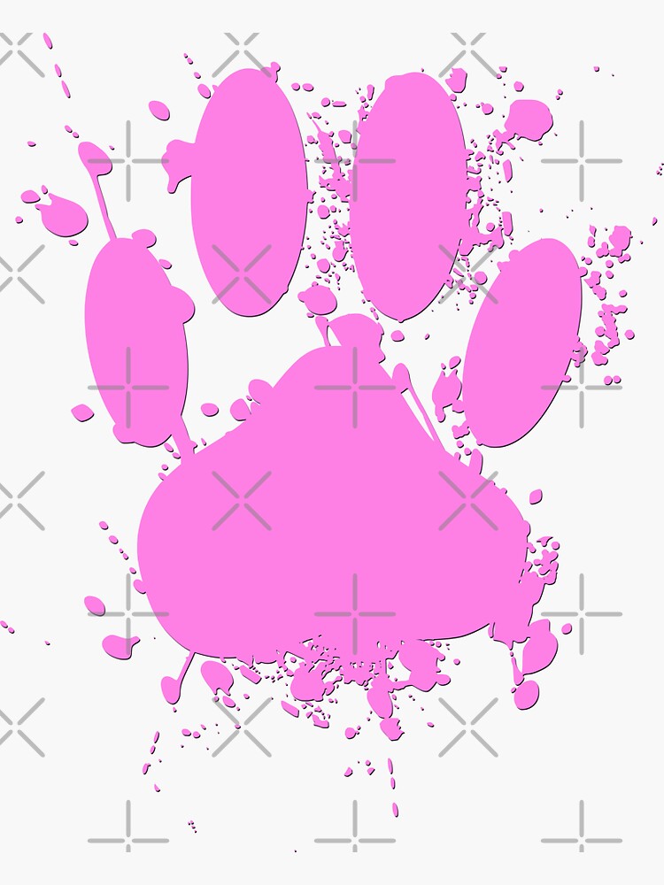 "Pink Paint Splatter Dog Paw Print" Sticker for Sale by Almdrs | Redbubble