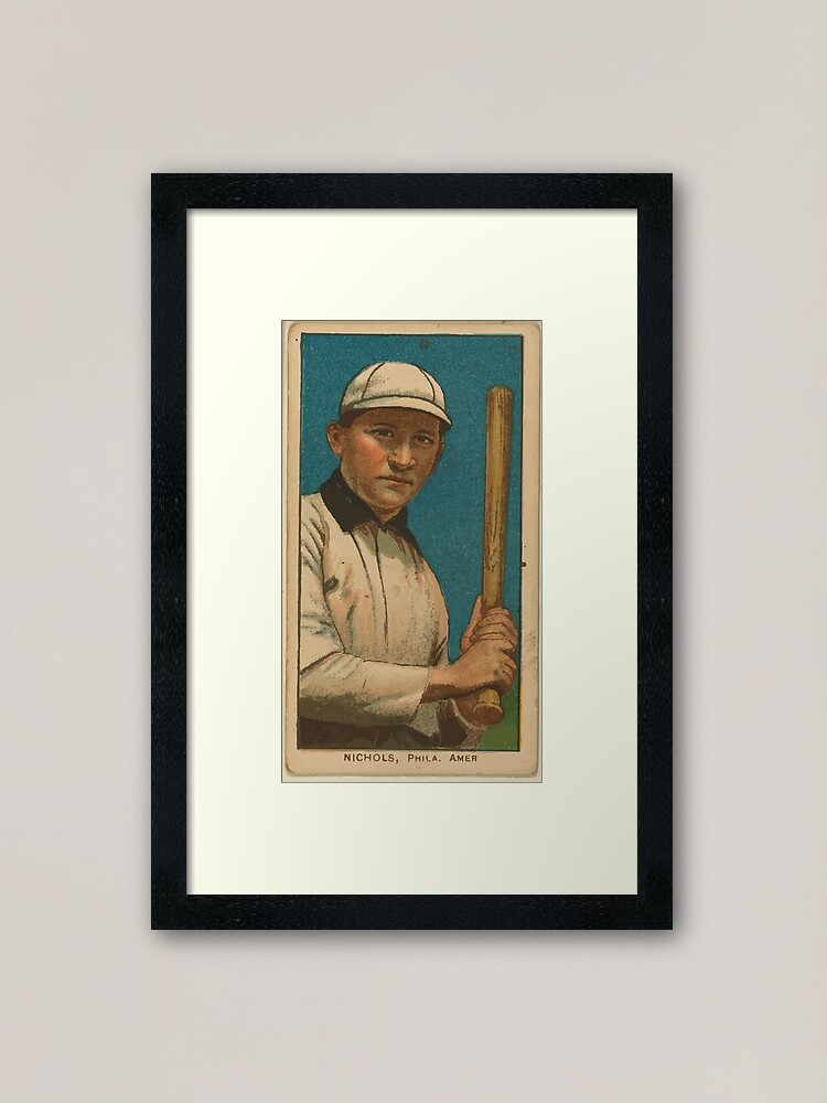 Alternate view of Benjamin K Edwards Collection Nicholls Philadelphia Athletics baseball card portrait Framed Art Print