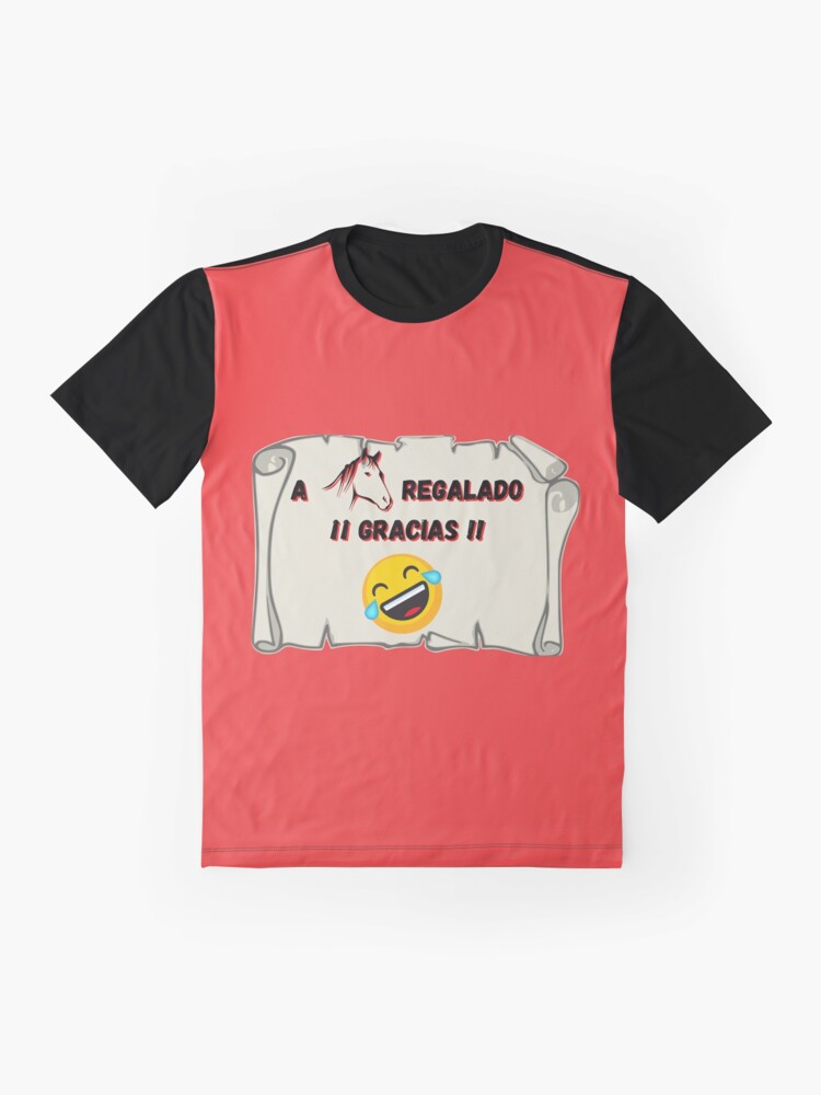 Vista alternativa de Camiseta gráfica A caballo regalado Gracias