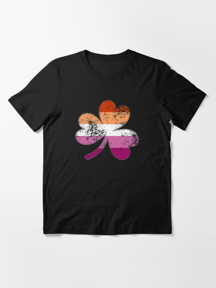 Alternate view of Lesbian Shamrock Pride Flag Essential T-Shirt