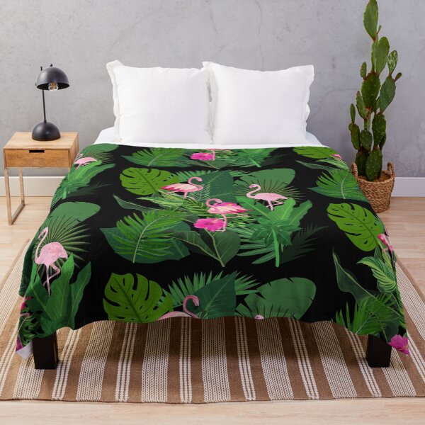 Item preview, 1980s Preppy summer Island tropical palm leaf pink flamingo designed and sold by IamTrending.