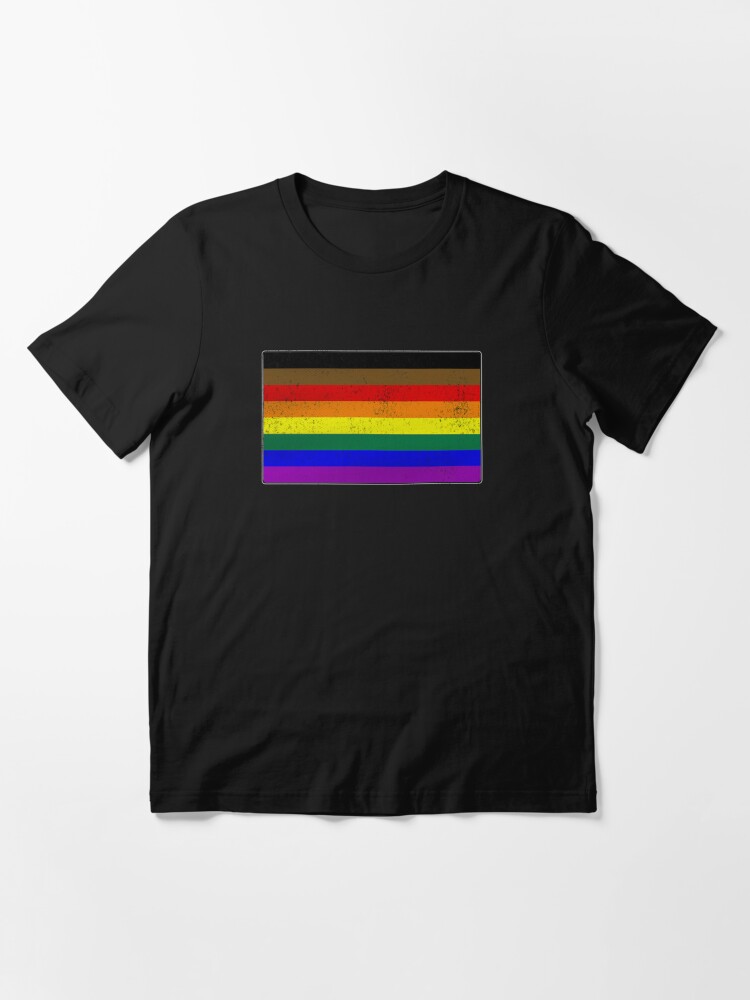 Alternate view of Distressed Philly LGBTQ Gay Pride Flag Essential T-Shirt