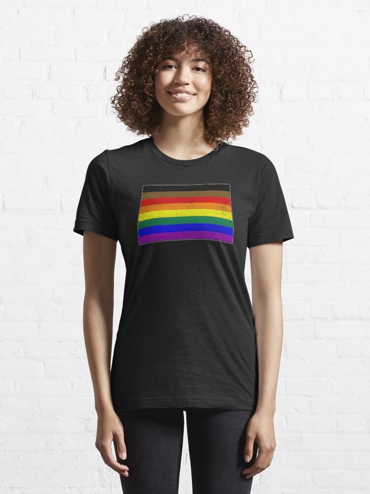 Alternate view of Distressed Philly LGBTQ Gay Pride Flag Essential T-Shirt