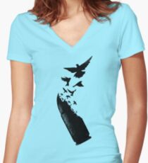 Kugel Vögel Shirt mit V-Ausschnitt
