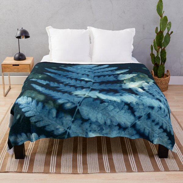 Item preview, Botanical blue vintage floral fern art print 10 designed and sold by KasparekFineArt.