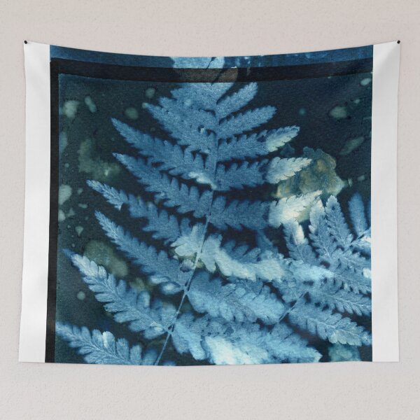 Item preview, Botanical blue vintage floral fern art print 10 designed and sold by KasparekFineArt.