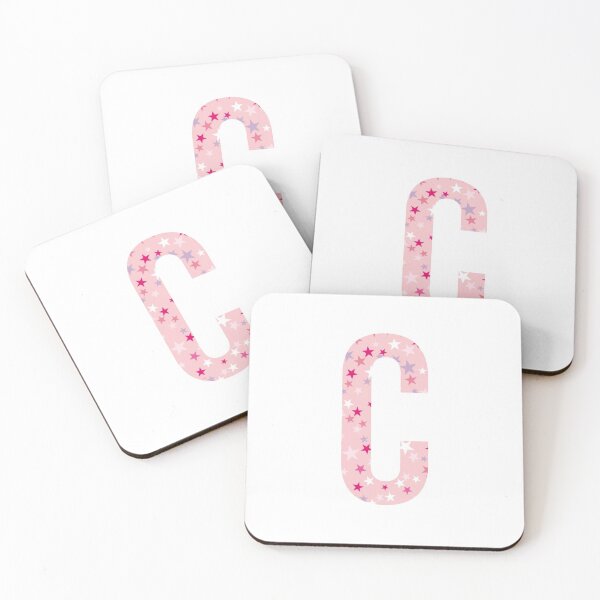 Item preview, Letter C - pink / purple / white stars designed and sold by JessisArt.