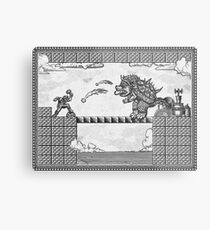 Super Mario Final Koopa Vintage Engraving Metal Print