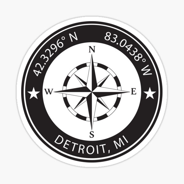 Item preview, Detroit, Michigan Geographical Coordinates designed and sold by TeeOhGraphics.