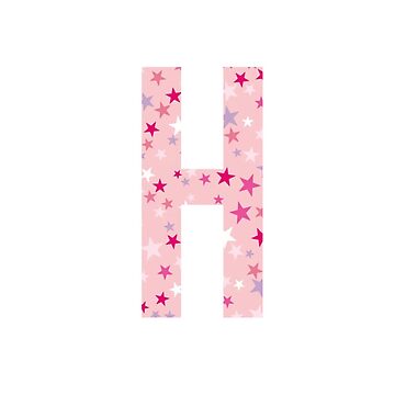 Letter H - pink / purple / white stars | Sticker