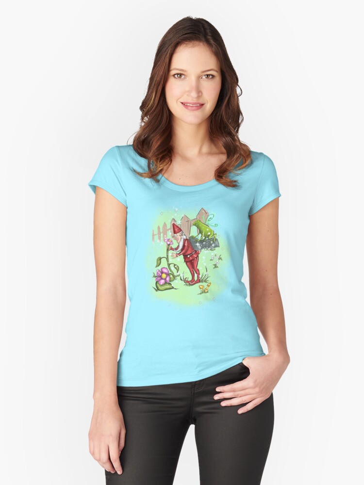 Thumbnail 1 of 3, Fitted Scoop T-Shirt, Genius Gnome Fairy™ designed and sold by TeelieTurner.