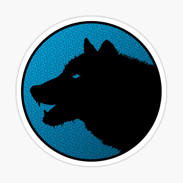 Einsamer Wolf/Hund Logo auf Farbe Sticker