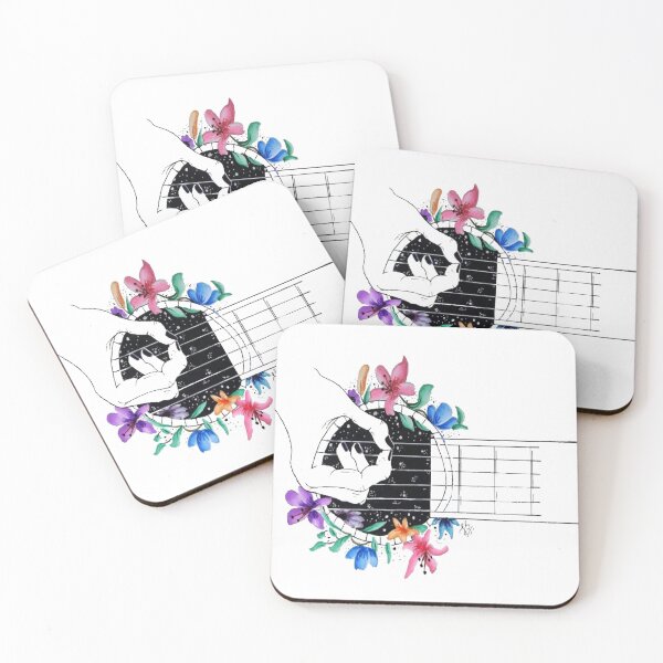 Item preview, Guitar with flowers designed and sold by Artistic Sunflower.