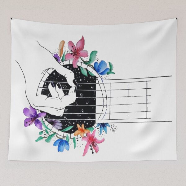 Item preview, Guitar with flowers designed and sold by Artistic Sunflower.