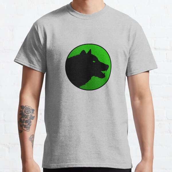 Einsamer Wolf/Hund Logo auf Farbe Classic T-Shirt