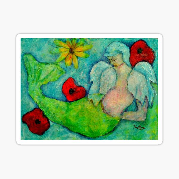 Marnie, Angel image part of an Angel oracle card deck – MeMoment angel cards Sticker