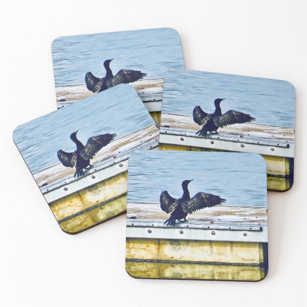 Item preview, Black Cormorant （黑鸬鹚） fanning its wings after a swim by Bao-Er designed and sold by Chinaspaces.