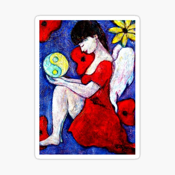 Karma, Angel image part of an Angel oracle card deck – MeMoment angel cards Sticker