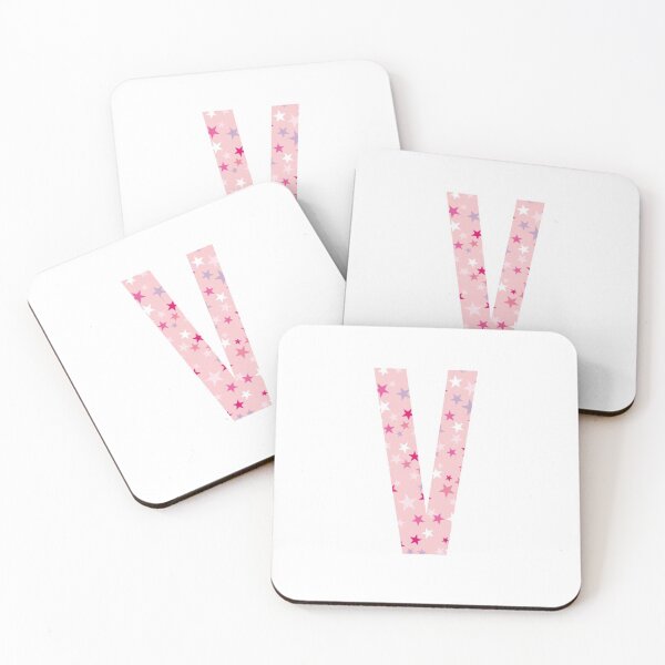 Item preview, Letter V - pink / purple / white stars designed and sold by JessisArt.