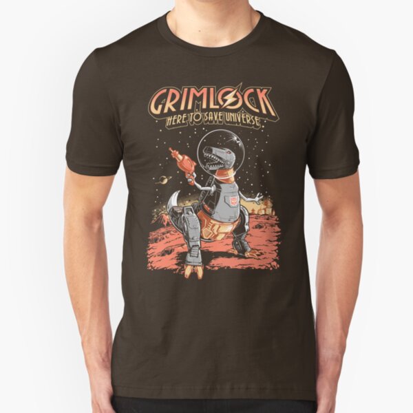 Space Pulp Robot Dinosaur Hero Slim Fit T-Shirt