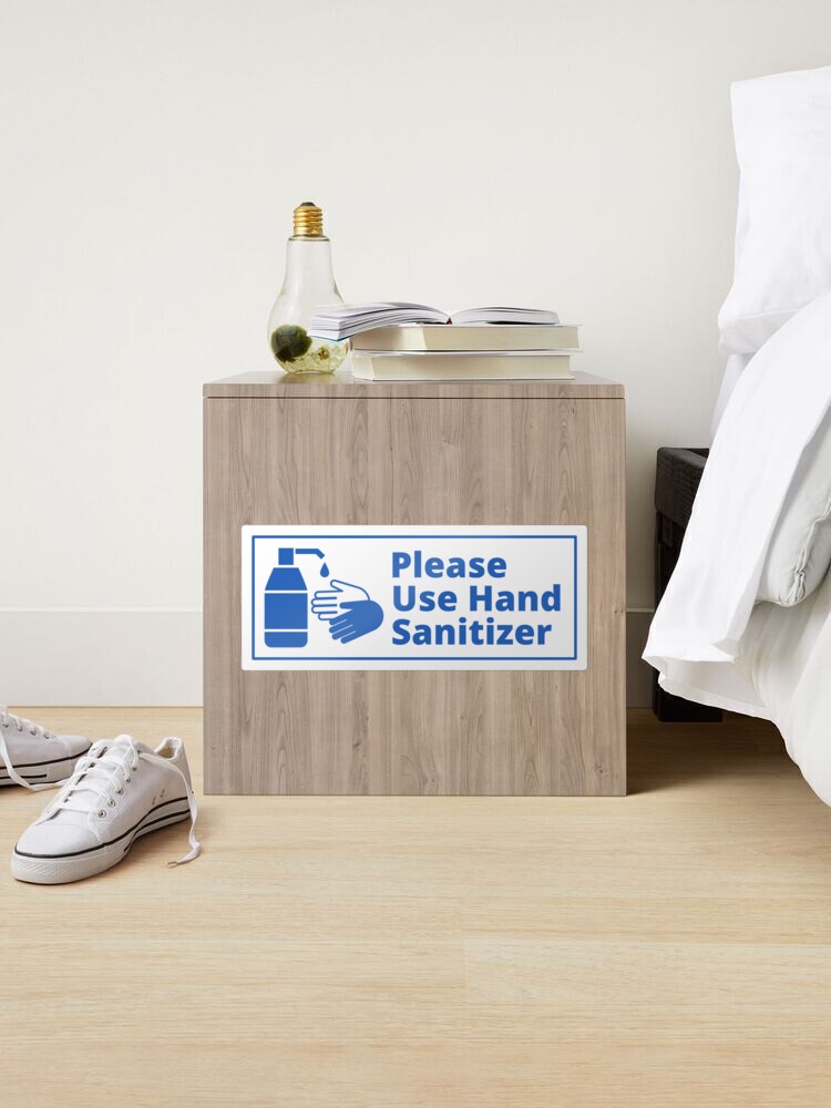 Alternate view of Sign Please Use Hand Sanitizer - Blue and White Sticker
