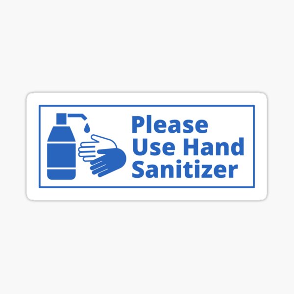 Item preview, Sign Please Use Hand Sanitizer - Blue and White designed and sold by SocialShop.