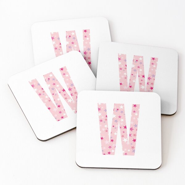 Item preview, Letter W - pink / purple / white stars designed and sold by JessisArt.