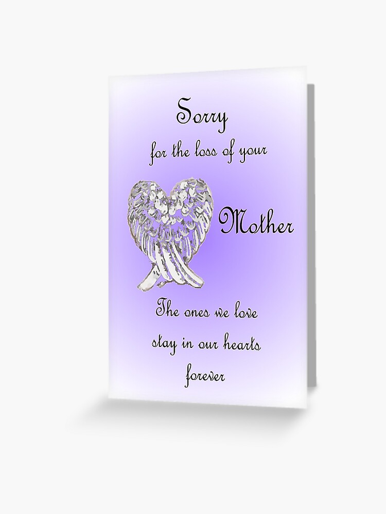 Sorry For The Loss Of Your Mother Greeting Card By Suziigifts Redbubble