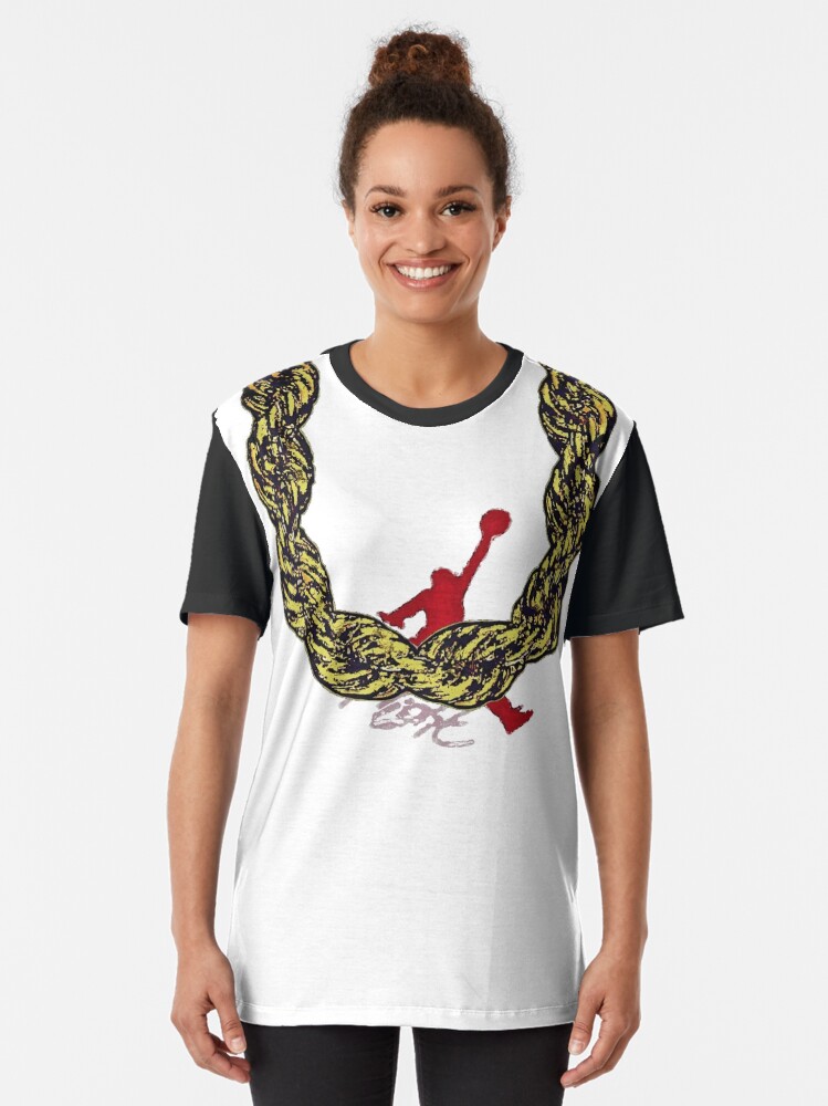Alternate view of Old School Gold Rope Chain and classic logo 2 - www.art-customized.com Graphic T-Shirt
