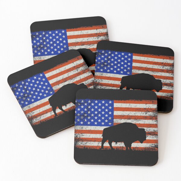 Item preview, Buffalo American Flag - Retro Vintage Bison  designed and sold by mouaataaz.