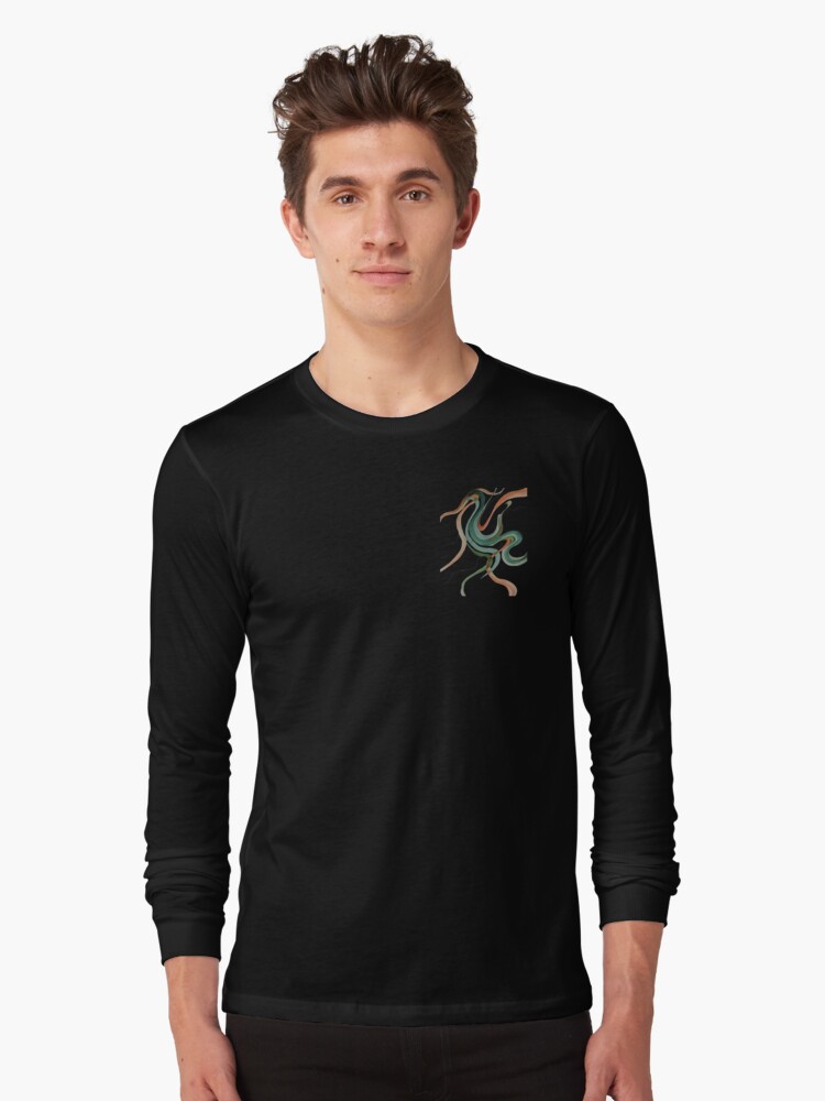 Thumbnail 1 of 5, Long Sleeve T-Shirt, "Plumage" A watercolor of a bird - By Y Paint and Pastels designed and sold by KidSquidStudios.