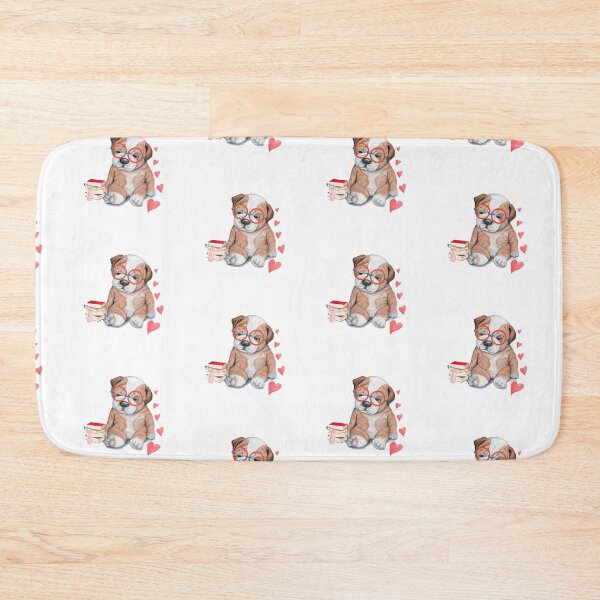 Item preview, Cute Bulldog Puppy with Glasses and Books for Bookworms  designed and sold by monicacarr.