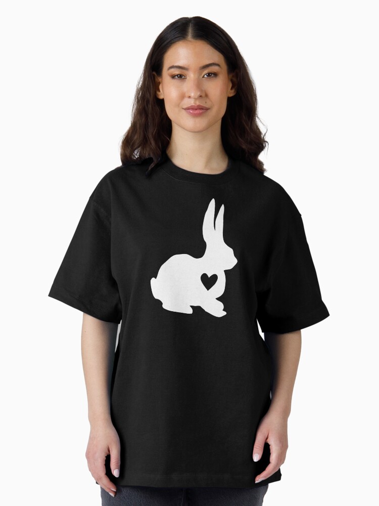 Thumbnail 1 of 7, Oversized T-Shirt, Heart of Gold Bunny Silhouette designed and sold by tinaschofield.