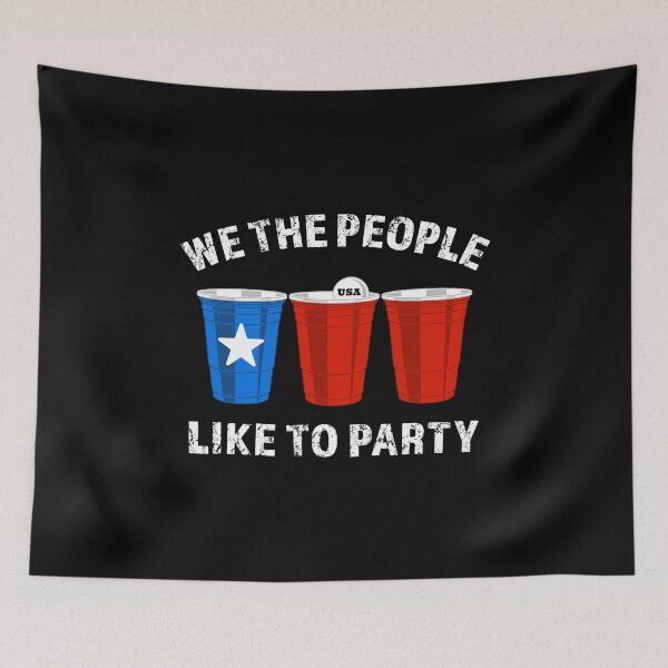 Item preview, We The People Like To Party - Beer Pong 4th of July Design designed and sold by CreatedByHeidi.