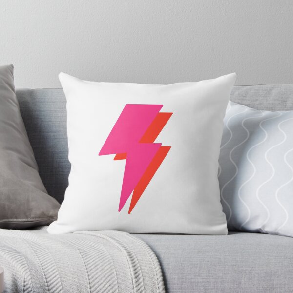 neon lightning bolt Throw Pillow