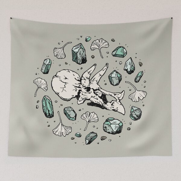 Item preview, Triceratops Rocks! | Aquamarine | Dinosaur Skull Fossil Art designed and sold by OMEGAFAUNA.