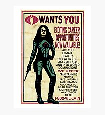 Cobra Recruiting poster Featuring the Baroness (G.I. Joe) Photographic Print