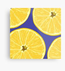 lemons blue Metal Print