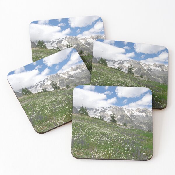 Item preview, Alpine Landscape Flowering Meadows Snowy Mountains designed and sold by Anna Lemos.