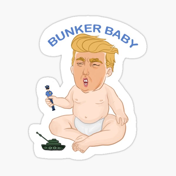 Vista previa del artículo con la obra «Búnker bebé Trump», diseñado y vendido por Dawn Harris.