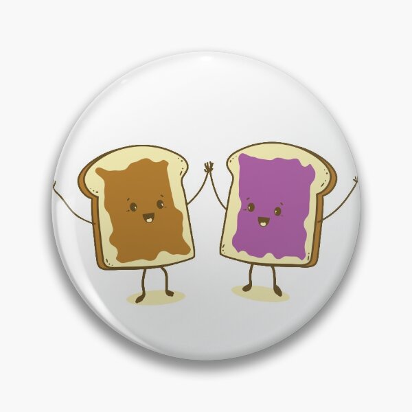Item preview, Kawaii cute Peanut Butter & Jelly are friends cartoon graphics designed and sold by bigraydesigns.
