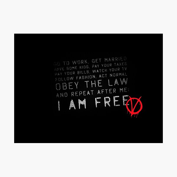 Item preview, I am Free ( V for Vendetta ) designed and sold by InnovationWorks.