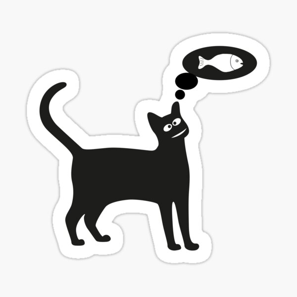 Item preview, cat thinking of fish funny gift idea designed and sold by MR20.