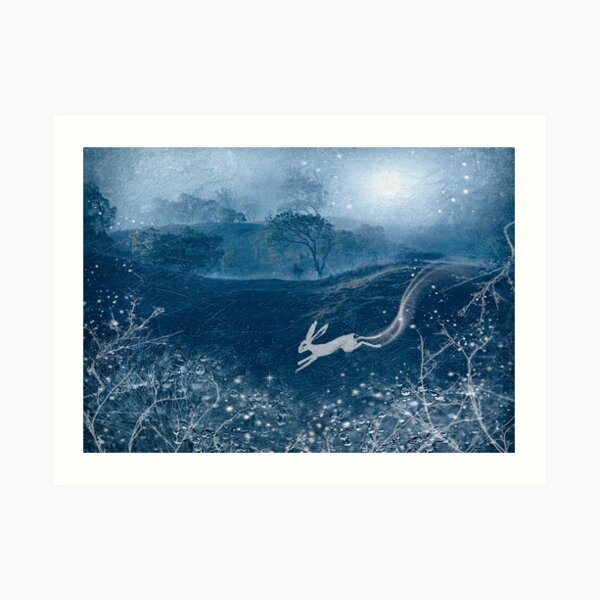 The Magic White Hare Art Print