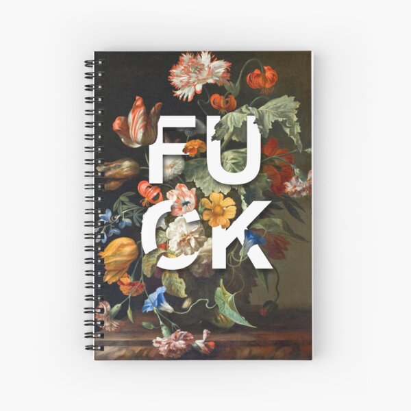 Fuck - Elegant Floral Background Spiral Notebook