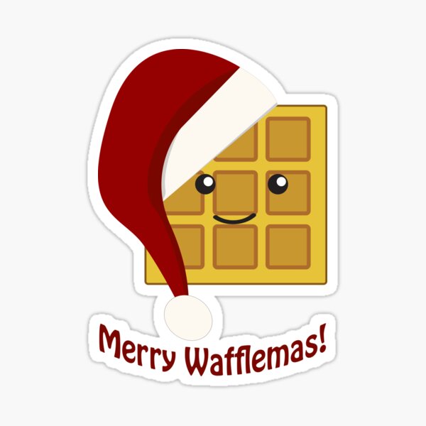 Merry Wafflemas Christmas Waffle Sticker