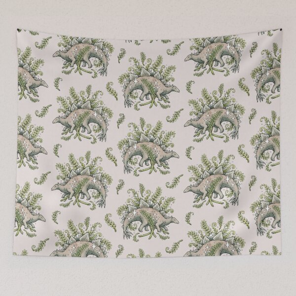 Item preview, Stegosaurus & Ferns | Dinosaur Botanical Art designed and sold by OMEGAFAUNA.