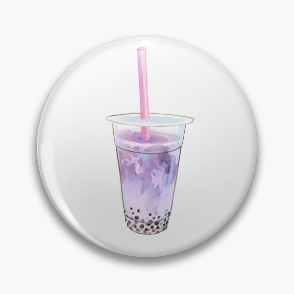 Item preview, Watercolor Cute Taro Milk Tea Boba  designed and sold by emmaherren.