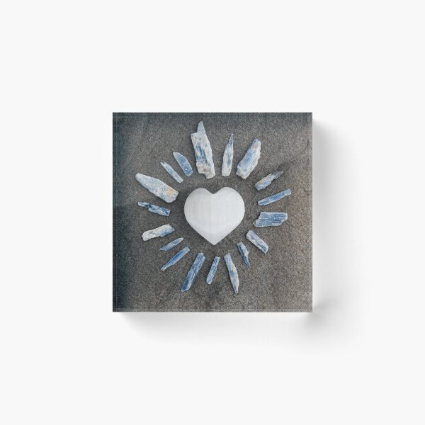 Item preview, Pure And True Selenite Crystal Heart And Kyanite Stones designed and sold by Elena Ray.